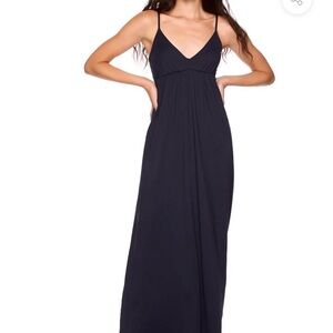 NWT Susana Monaco Slip String Maxi Dress in Midnight Small Currently $218